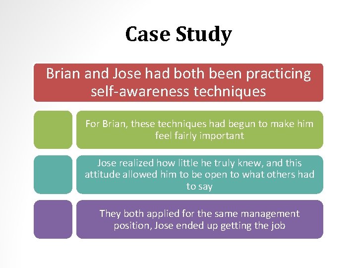 Case Study Brian and Jose had both been practicing self-awareness techniques For Brian, these