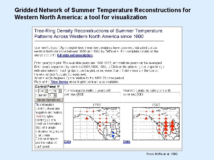 Gridded Network of Summer Temperature Reconstructions for Western North America: a tool for visualization