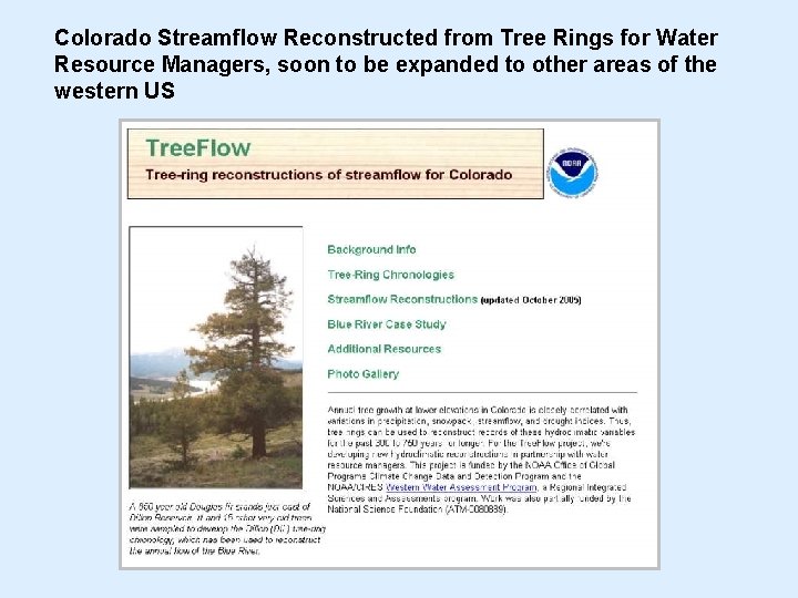 Colorado Streamflow Reconstructed from Tree Rings for Water Resource Managers, soon to be expanded