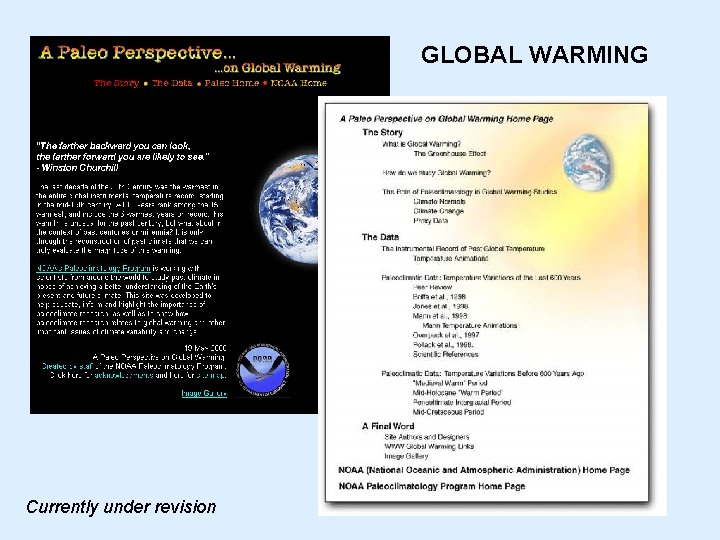 GLOBAL WARMING Currently under revision 