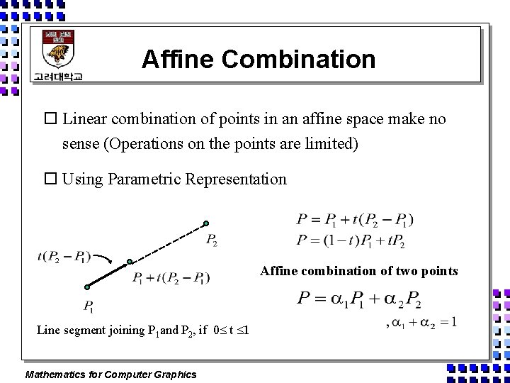 Affine Combination o Linear combination of points in an affine space make no sense