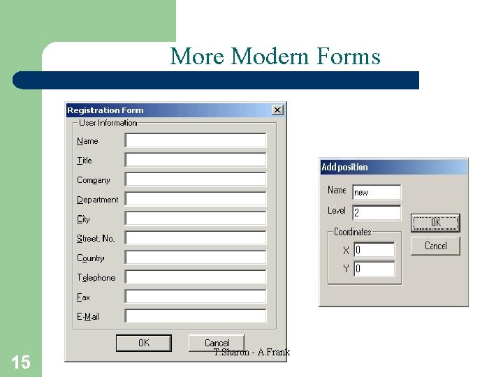 More Modern Forms 15 T. Sharon - A. Frank 