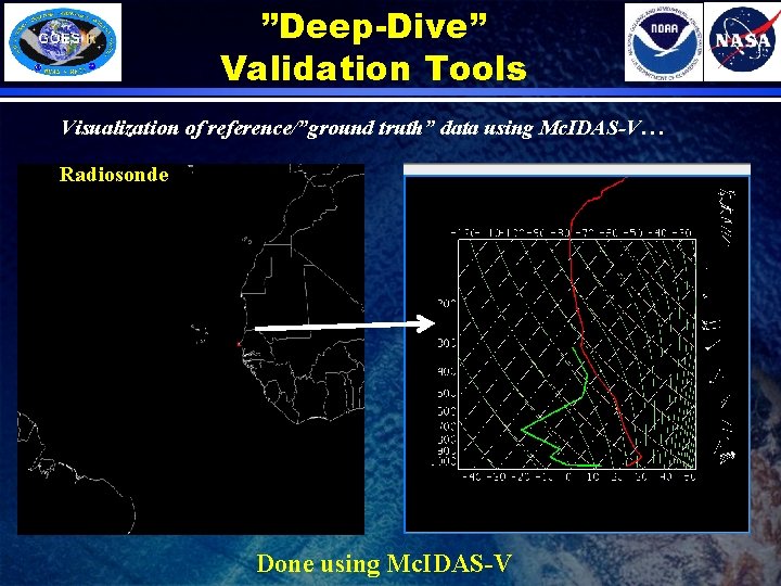 ”Deep-Dive” Validation Tools Visualization of reference/”ground truth” data using Mc. IDAS-V… Radiosonde Done using