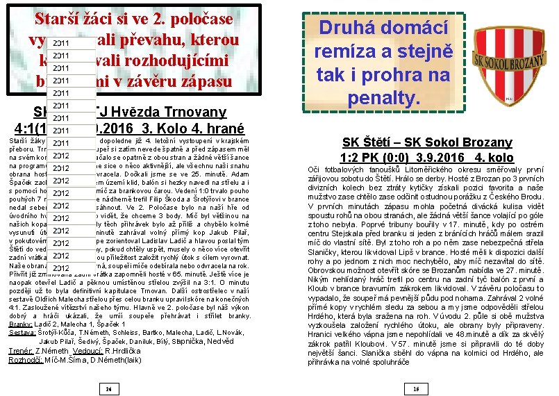 Starší žáci si ve 2. poločase vypracovali převahu, kterou korunovali rozhodujícími brankami v závěru