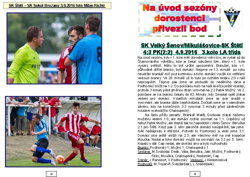 SK Štětí – SK Sokol Brozany 3. 9. 2016 foto Milan Richtr SK Velký