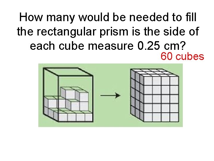 How many would be needed to fill the rectangular prism is the side of