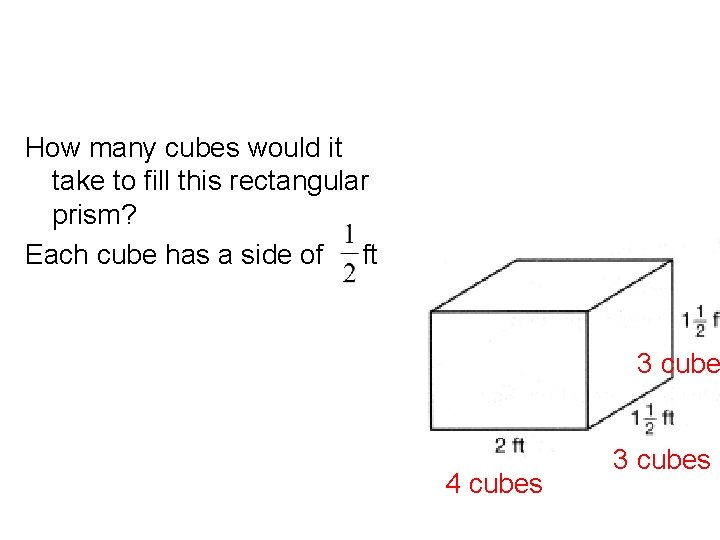 How many cubes would it take to fill this rectangular prism? Each cube has