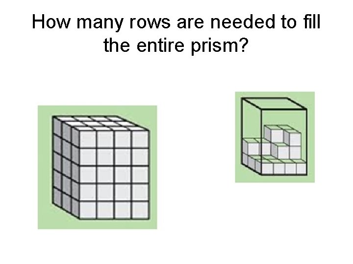 How many rows are needed to fill the entire prism? 