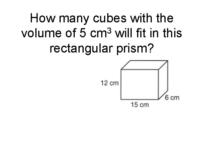 How many cubes with the volume of 5 cm 3 will fit in this