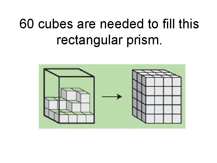 60 cubes are needed to fill this rectangular prism. 