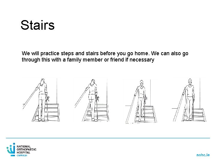 Stairs We will practice steps and stairs before you go home. We can also