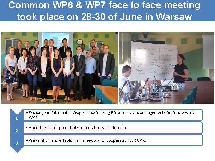 Common WP 6 & WP 7 face to face meeting took place on 28