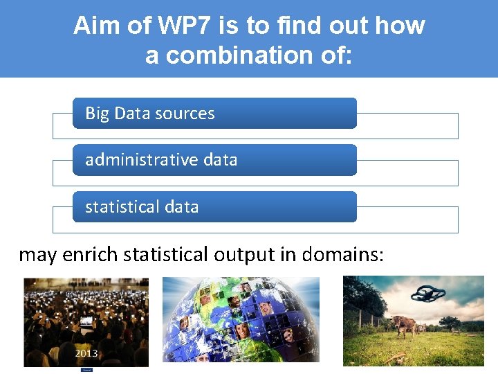 Aim of WP 7 is to find out how a combination of: Big Data