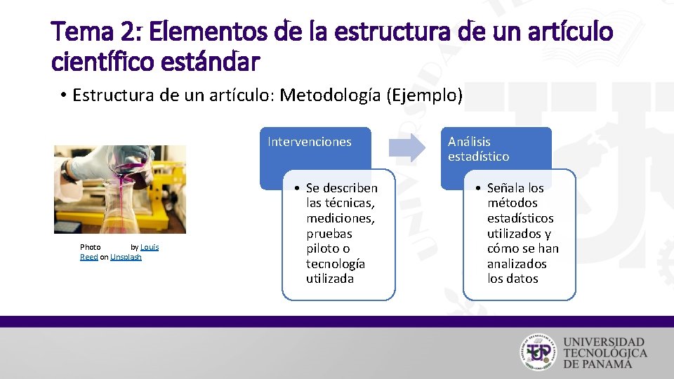 Tema 2: Elementos de la estructura de un artículo científico estándar • Estructura de