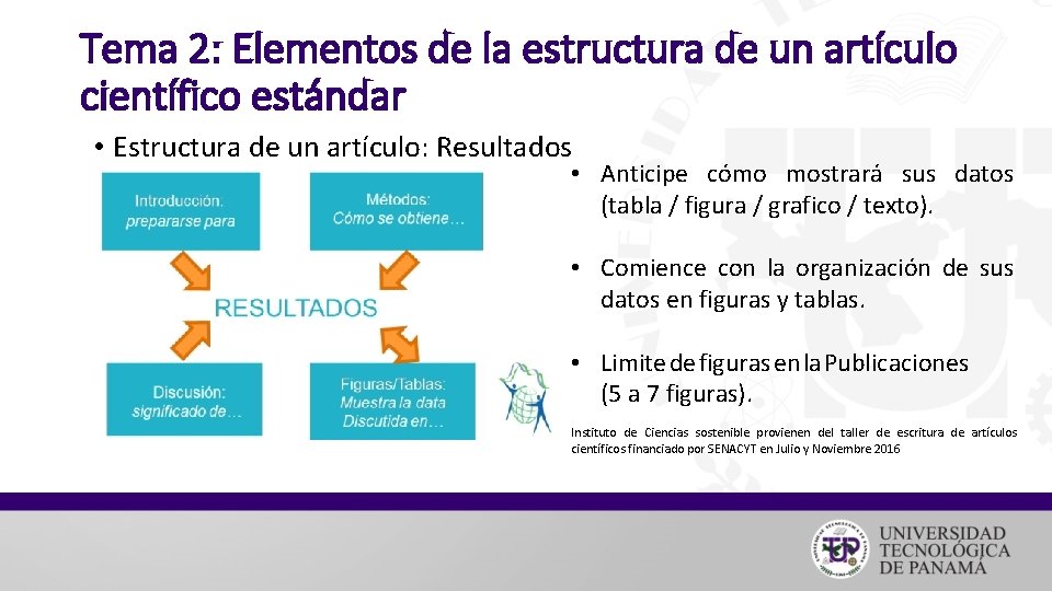 Tema 2: Elementos de la estructura de un artículo científico estándar • Estructura de