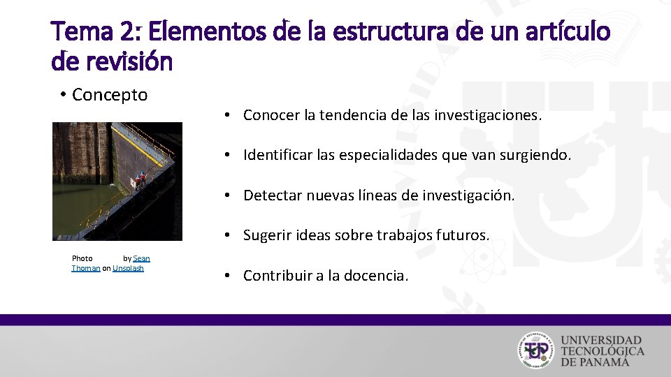 Tema 2: Elementos de la estructura de un artículo de revisión • Concepto •