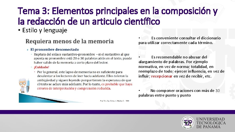 Tema 3: Elementos principales en la composición y la redacción de un articulo científico