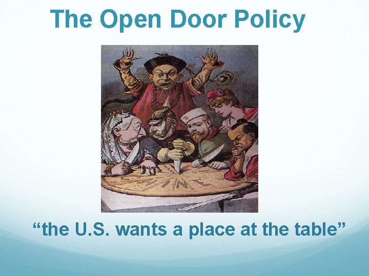 The Open Door Policy “the U. S. wants a place at the table” 