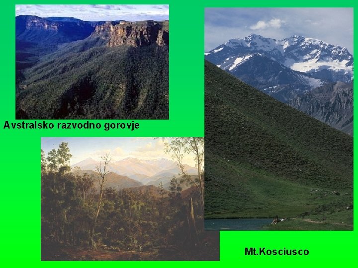 Avstralsko razvodno gorovje Mt. Kosciusco 