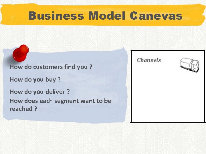 Business Model Canevas How do customers find you ? How do you buy ?