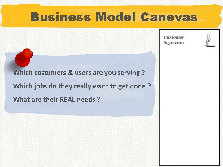 Business Model Canevas Which costumers & users are you serving ? Which jobs do