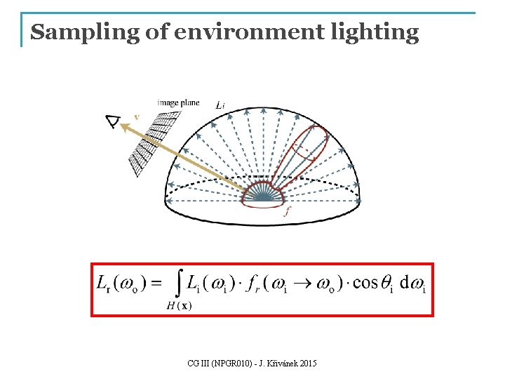 Sampling of environment lighting CG III (NPGR 010) - J. Křivánek 2015 