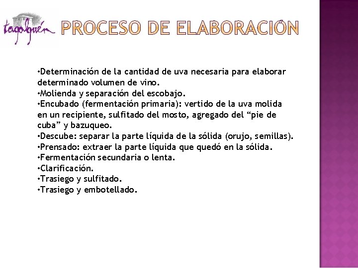  • Determinación de la cantidad de uva necesaria para elaborar determinado volumen de