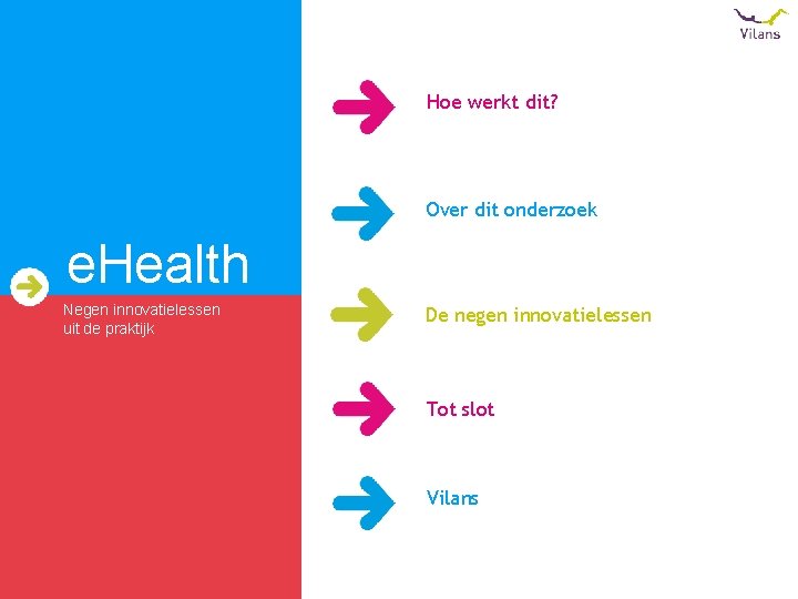 Hoe werkt dit? Over dit onderzoek e. Health Negen innovatielessen uit de praktijk De