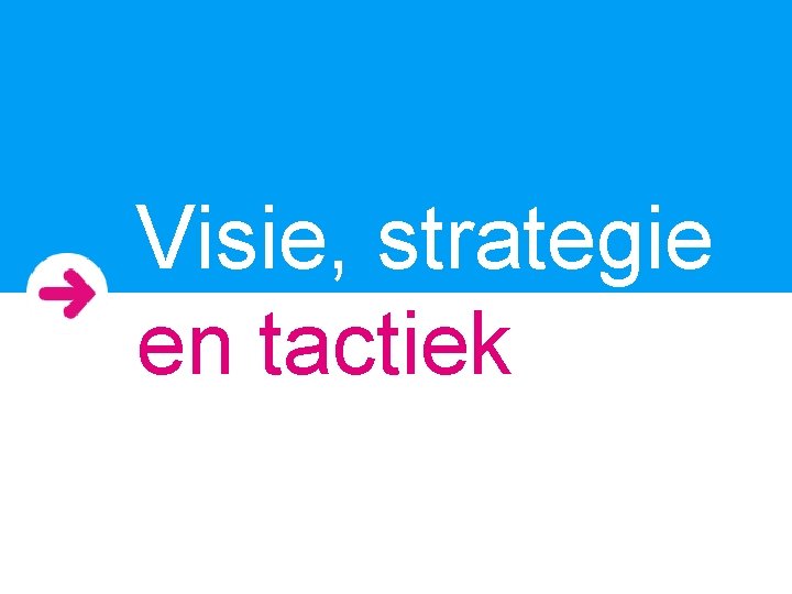 Visie, strategie en tactiek 