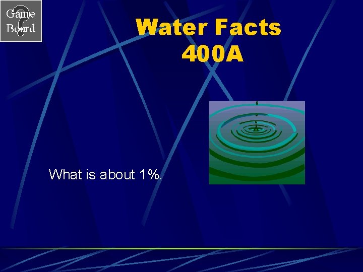 Game Board Water Facts 400 A What is about 1%. 