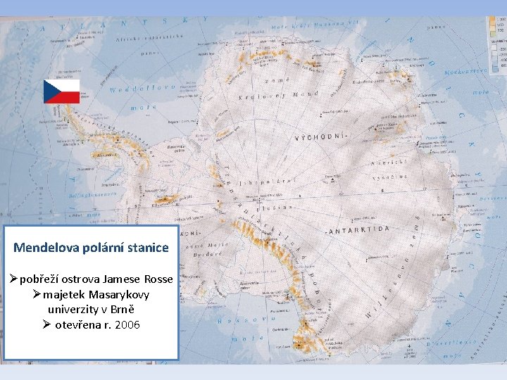 Mendelova polární stanice Øpobřeží ostrova Jamese Rosse Ømajetek Masarykovy univerzity v Brně Ø otevřena