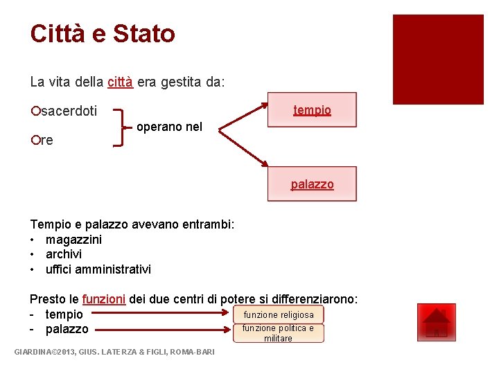 Città e Stato La vita della città era gestita da: tempio ¡sacerdoti ¡re operano Città e Stato La vita della città era gestita da: tempio ¡sacerdoti ¡re operano