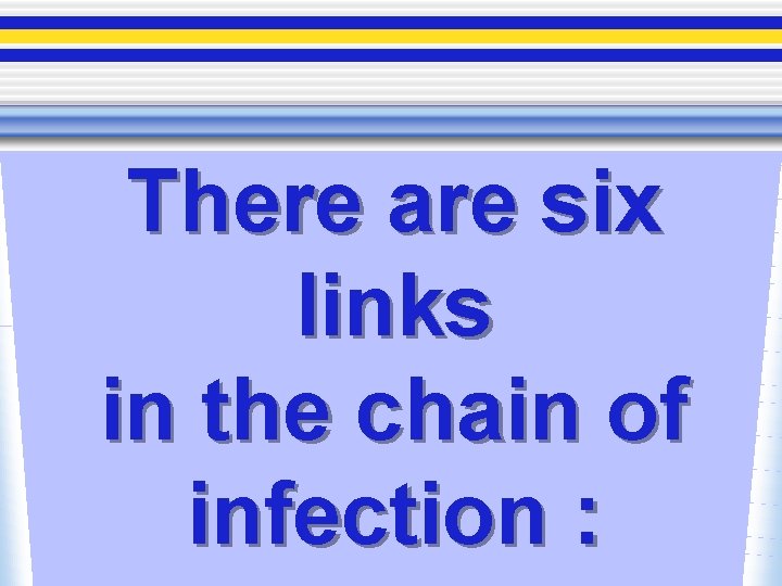 There are six links in the chain of infection : 