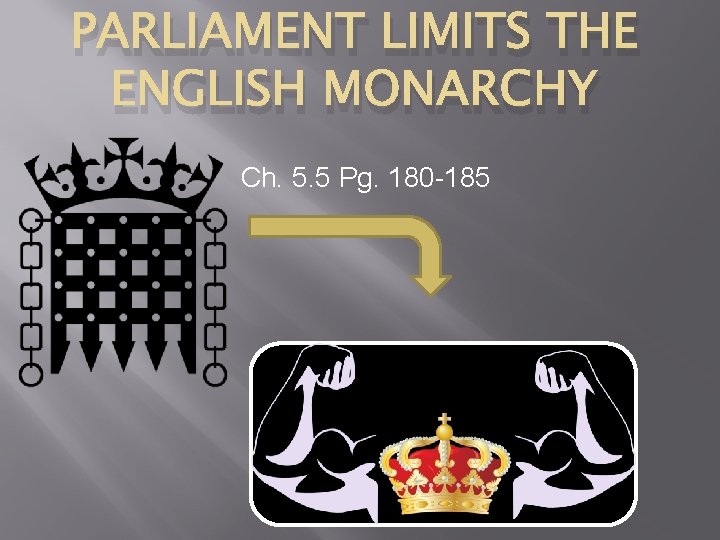 PARLIAMENT LIMITS THE ENGLISH MONARCHY Ch. 5. 5 Pg. 180 -185 