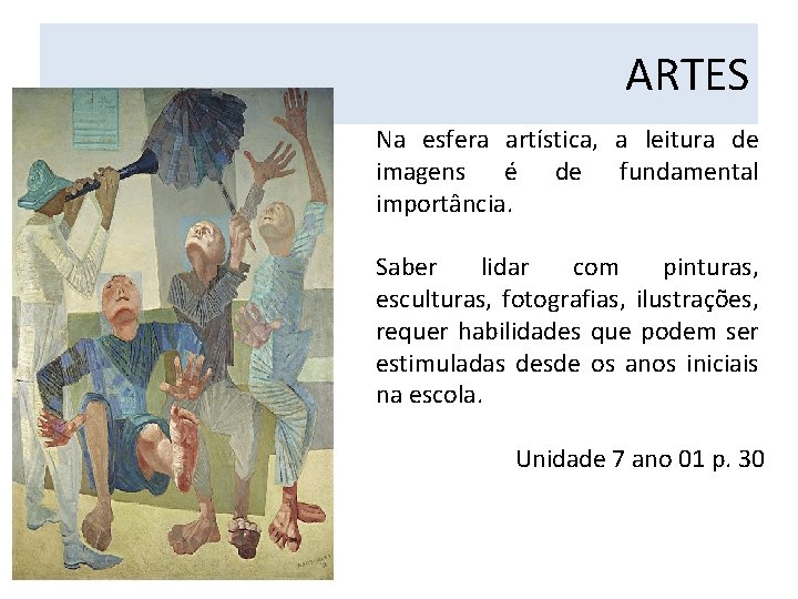 ARTES Na esfera artística, a leitura de imagens é de fundamental importância. Saber lidar ARTES Na esfera artística, a leitura de imagens é de fundamental importância. Saber lidar
