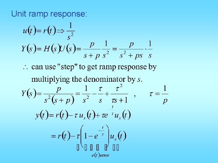 Unit ramp response: 