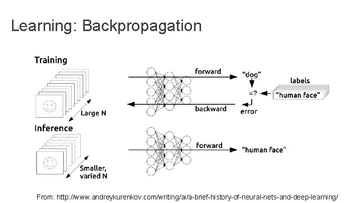 Learning: Backpropagation From: http: //www. andreykurenkov. com/writing/ai/a-brief-history-of-neural-nets-and-deep-learning/ Learning: Backpropagation From: http: //www. andreykurenkov. com/writing/ai/a-brief-history-of-neural-nets-and-deep-learning/