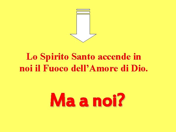 Lo Spirito Santo accende in noi il Fuoco dell’Amore di Dio. Ma a noi?