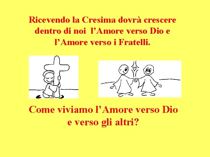 Ricevendo la Cresima dovrà crescere dentro di noi l’Amore verso Dio e l’Amore verso