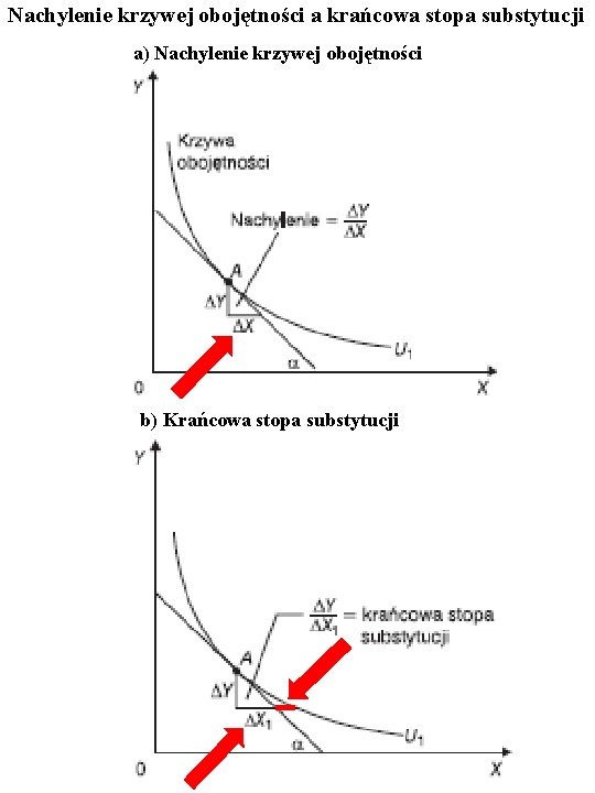 Nachylenie krzywej obojętności a krańcowa stopa substytucji a) Nachylenie krzywej obojętności b) Krańcowa stopa Nachylenie krzywej obojętności a krańcowa stopa substytucji a) Nachylenie krzywej obojętności b) Krańcowa stopa