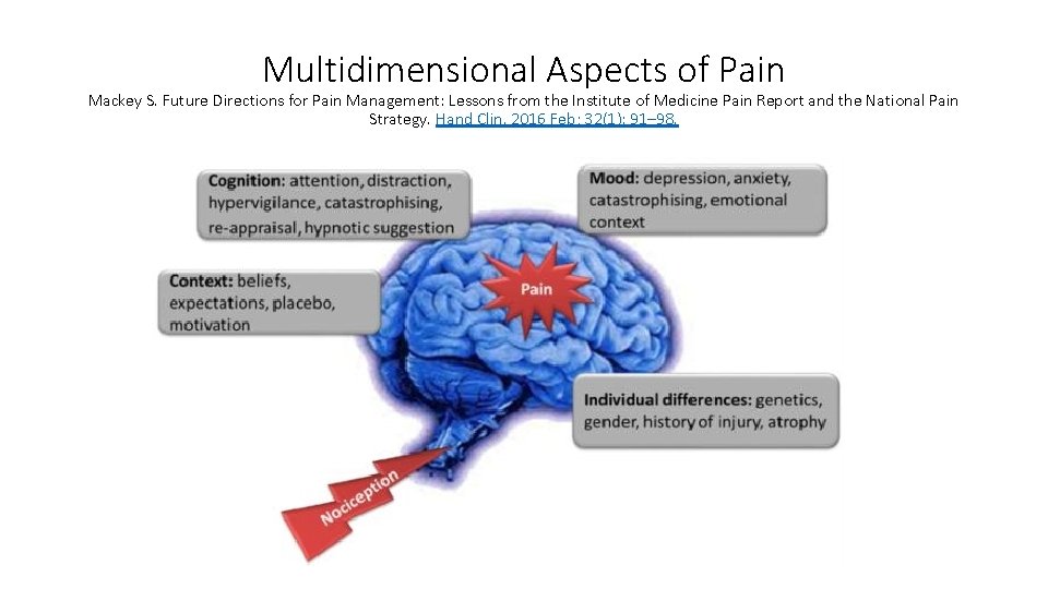 Multidimensional Aspects of Pain Mackey S. Future Directions for Pain Management: Lessons from the Multidimensional Aspects of Pain Mackey S. Future Directions for Pain Management: Lessons from the