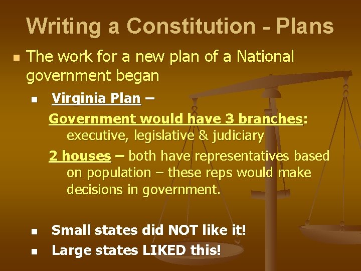 Writing a Constitution - Plans n The work for a new plan of a