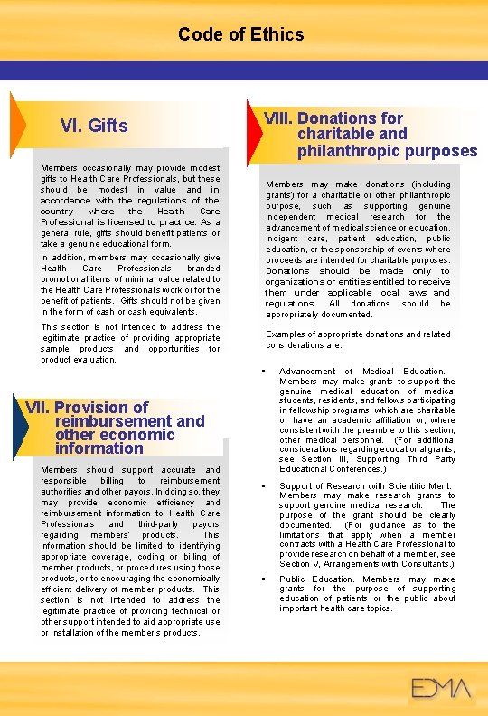 Edma Code Of Ethics Place Des Maeurs 2