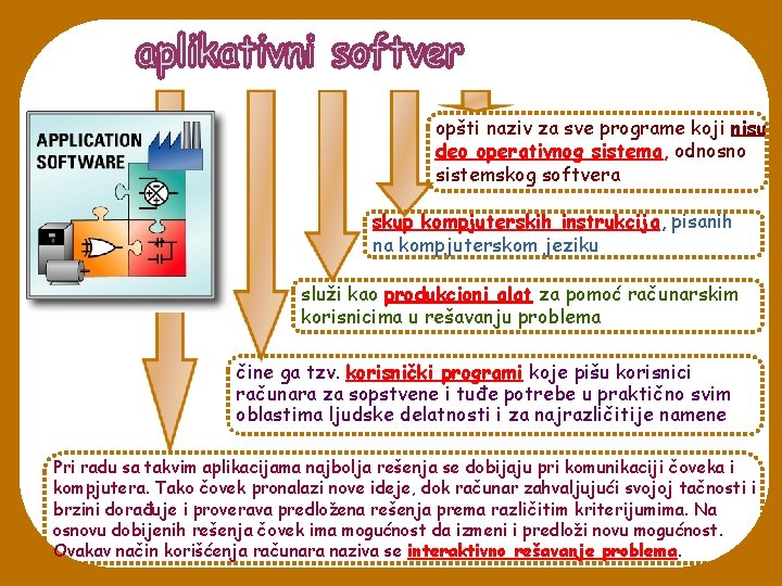 opšti naziv za sve programe koji nisu deo operativnog sistema, odnosno sistemskog softvera skup