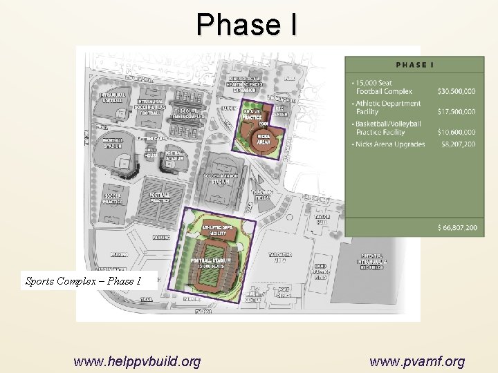 Phase I Sports Complex – Phase I www. helppvbuild. org www. pvamf. org 