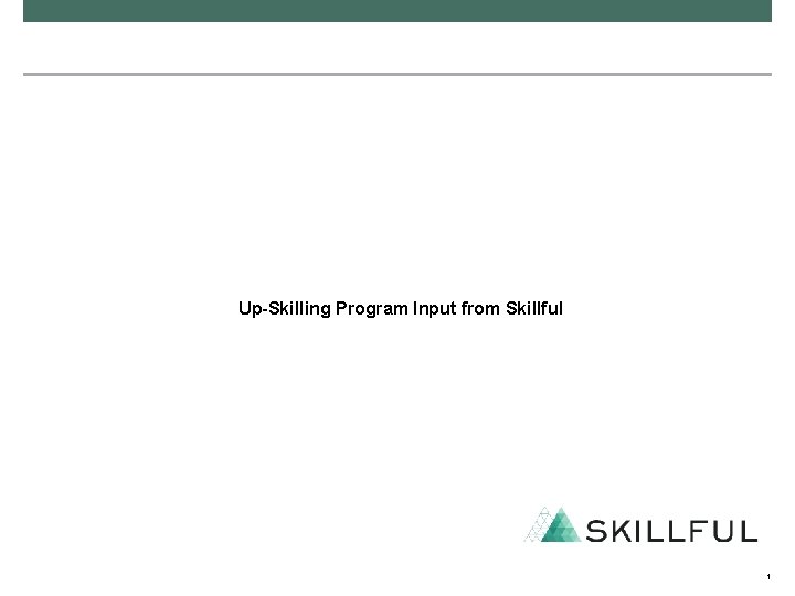 Up-Skilling Program Input from Skillful 1 