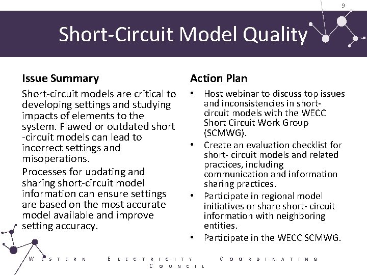 9 Short-Circuit Model Quality Issue Summary Action Plan Short-circuit models are critical to developing 9 Short-Circuit Model Quality Issue Summary Action Plan Short-circuit models are critical to developing