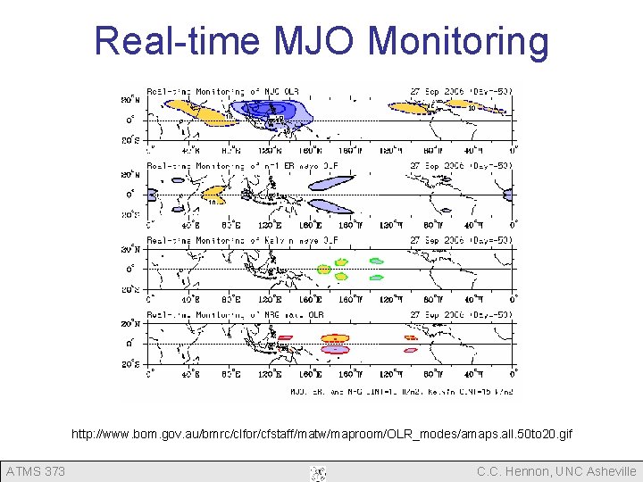 Real-time MJO Monitoring http: //www. bom. gov. au/bmrc/clfor/cfstaff/matw/maproom/OLR_modes/amaps. all. 50 to 20. gif ATMS Real-time MJO Monitoring http: //www. bom. gov. au/bmrc/clfor/cfstaff/matw/maproom/OLR_modes/amaps. all. 50 to 20. gif ATMS