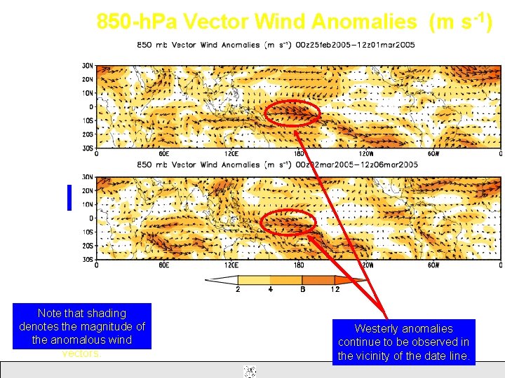 850 -h. Pa Vector Wind Anomalies (m s-1) Note that shading denotes the magnitude 850 -h. Pa Vector Wind Anomalies (m s-1) Note that shading denotes the magnitude
