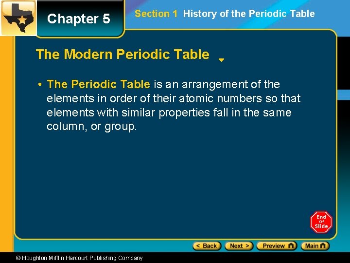 Chapter 5 Section 1 History of the Periodic